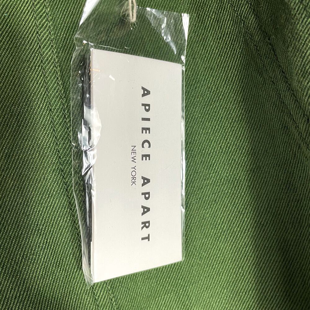 Apiece Apart Palma Chill Pant Bottle Green Linen High Rise‎ Straight Leg Sz 0 - Picture 10 of 15